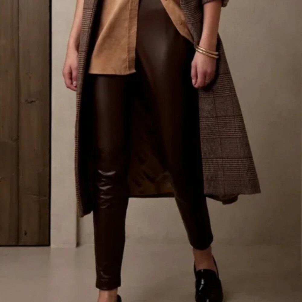 Banana Republic Factory Women's Vegan Leather Leggings‎ Brown Size Small